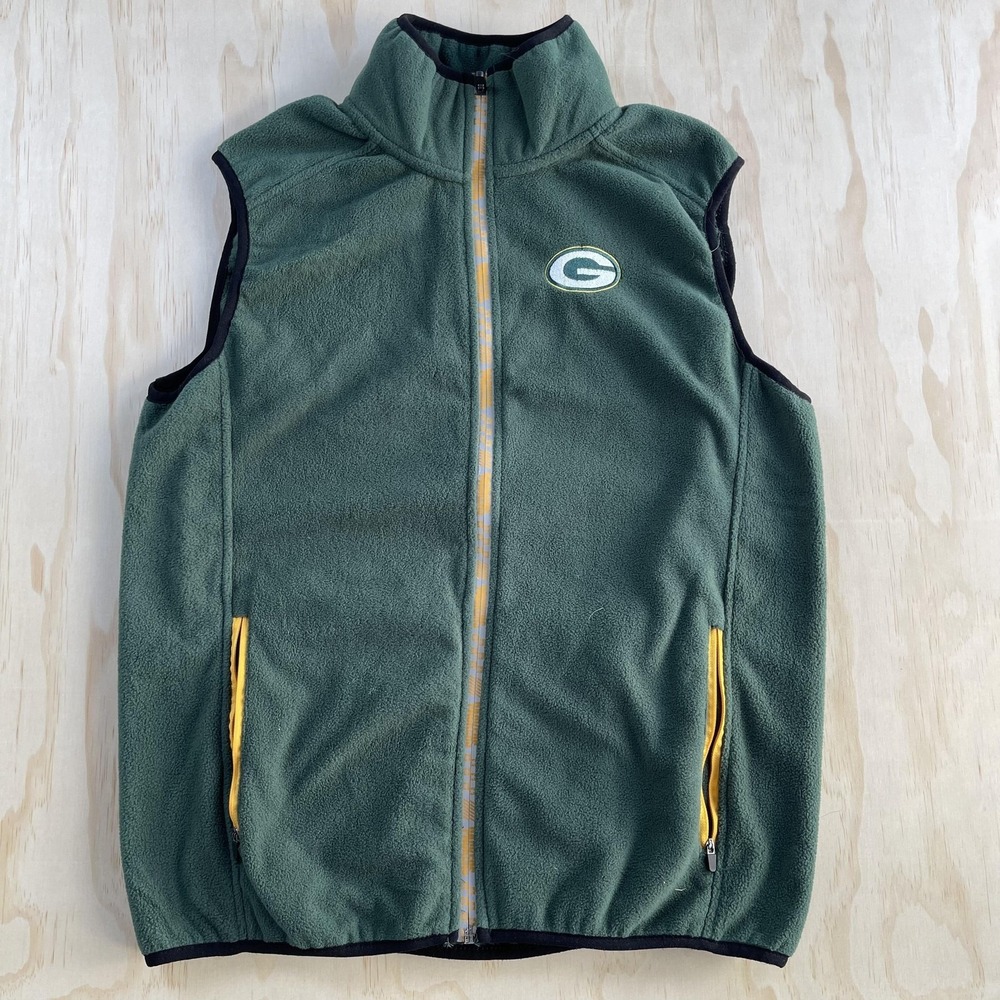 Green Bay Packers Vest Mens Medium Green NFL Football Team Apparel Fleece
